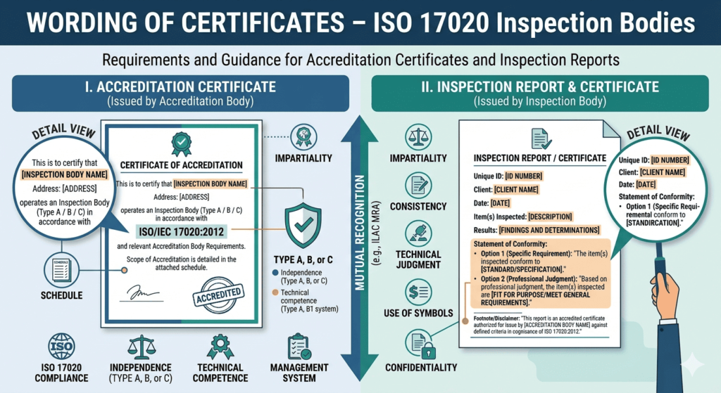 WORDING OF CERTIFICATES – ISO 17020 Inspection Bodies