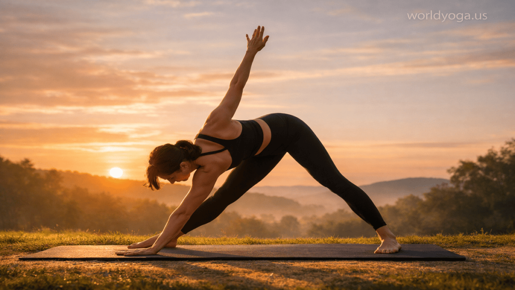 Yoga practitioner performing One-Armed Downward Dog with one hand lifted, maintaining strong core engagement and stable alignment in Downward-Facing Dog pose.